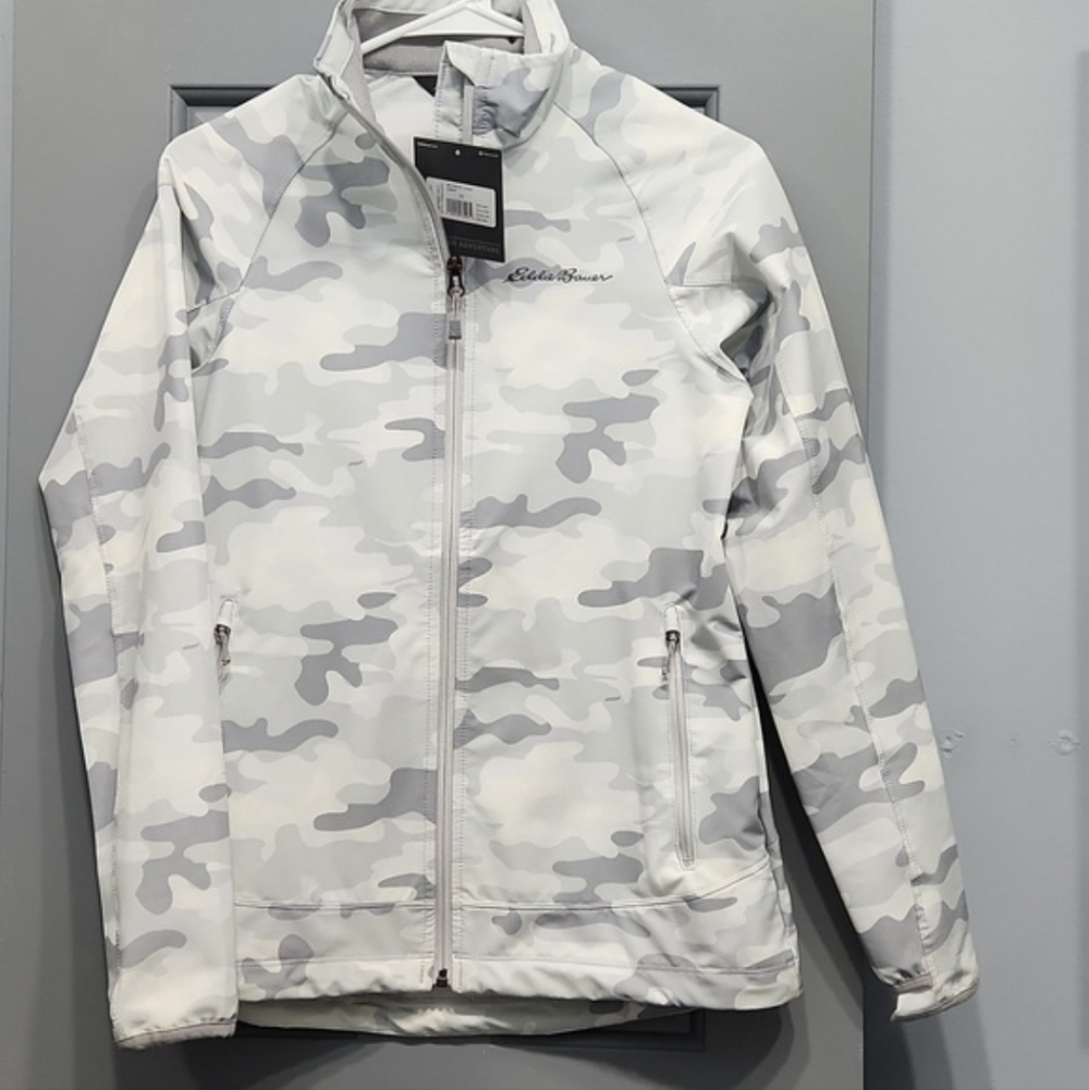 NWUT Eddie Bauer Stratify 2.0 Jacket Cement Camo Gray Green White Silver XS